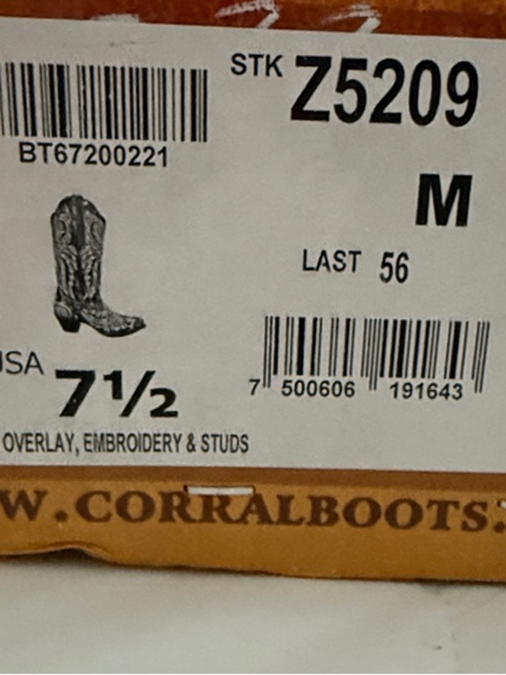 Corral Black Western Heeled Boots with Silver Embroidery